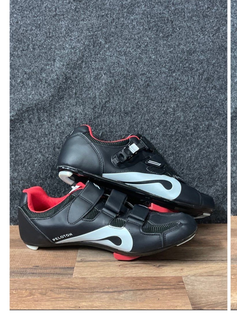 Peloton Cycling Shoes Black Red Look Delta Cleats Men's Size 47 EUR / 13 US